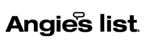 Angies List logo in black text on a white background, with a speech bubble forming part of the letter g.